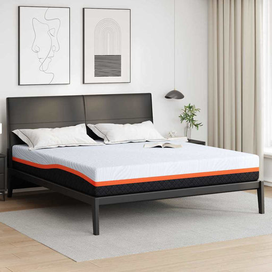 Matratze Weiß und Grau 180 x 200 cm Memory Foam