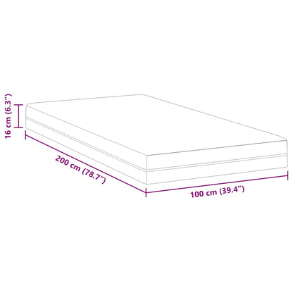 Matratze Weiß und Grau 100 x 200 cm Memory Foam