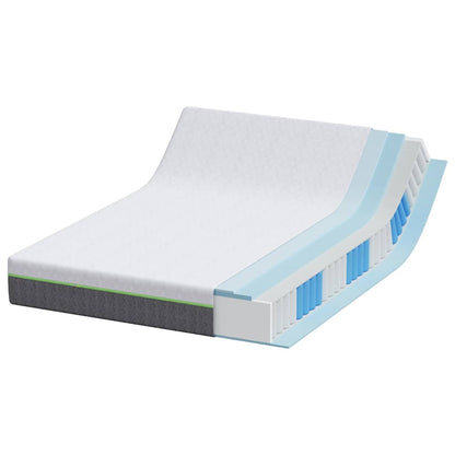 Matratze Weiß und Grau 140 x 190 cm Taschenfeder
