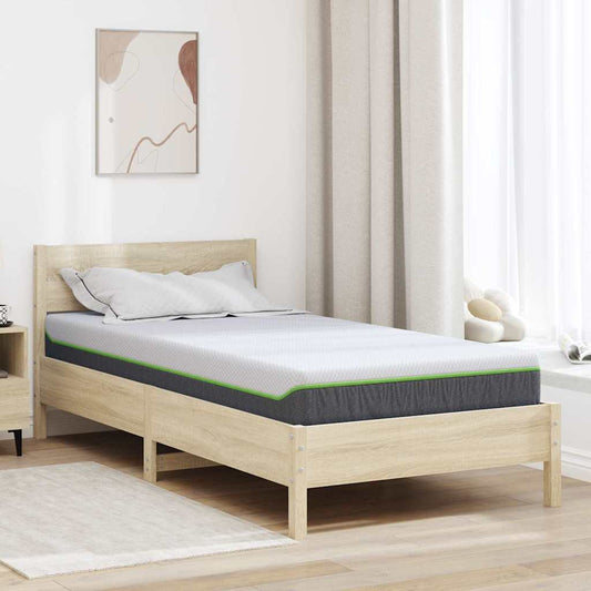 Matratze Weiß und Grau 90 x 190 cm Taschenfeder