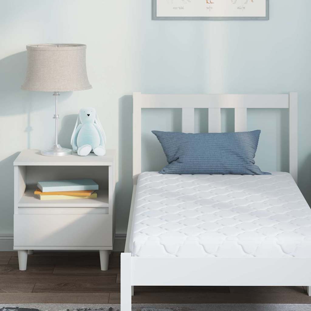 Matratze mit Kokosnusschicht Weiß 120 x 60 cm PU-Schaum