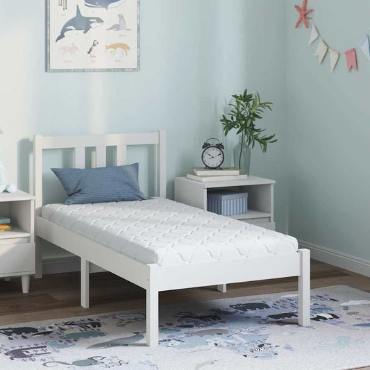 Matratze mit Kokosnusschicht Weiß 120 x 60 cm PU-Schaum