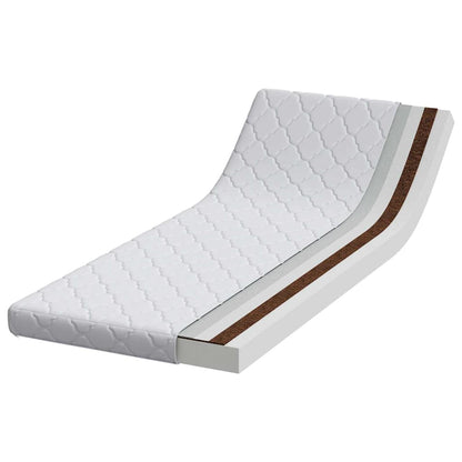 Matratze mit Kokosnusschicht Weiß 200 x 80 cm PU-Schaum