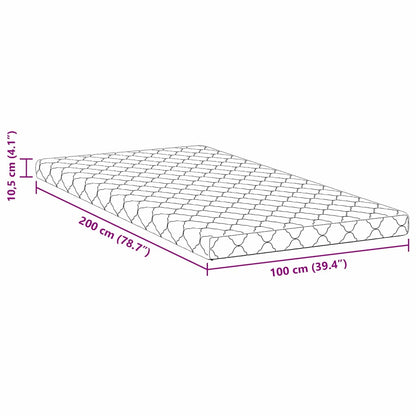 Matratze mit Kokosnusschicht Weiß 200 x 100 cm PU-Schaum