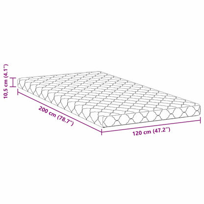 Matratze mit Kokosnusschicht Weiß 200 x 120 cm PU-Schaum