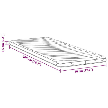 Matratzenpads Weiß 70 x 200 cm Latex