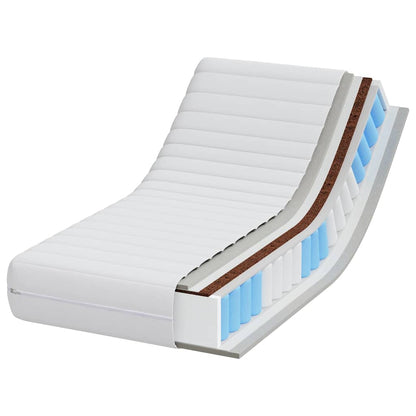 Matratze mit Kokosnusschicht Weiß 60 x 120 cm Taschenfeder