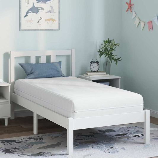 Matratze mit Kokosnusschicht Weiß 80 x 160 cm Taschenfeder