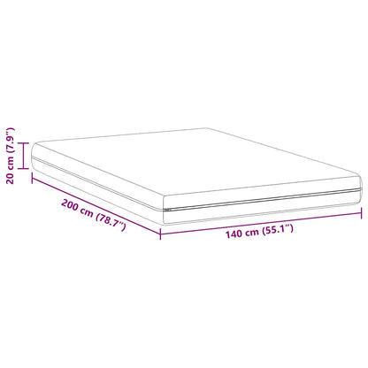 Matratze mit Kokosnusschicht Weiß 140 x 200 cm Taschenfeder
