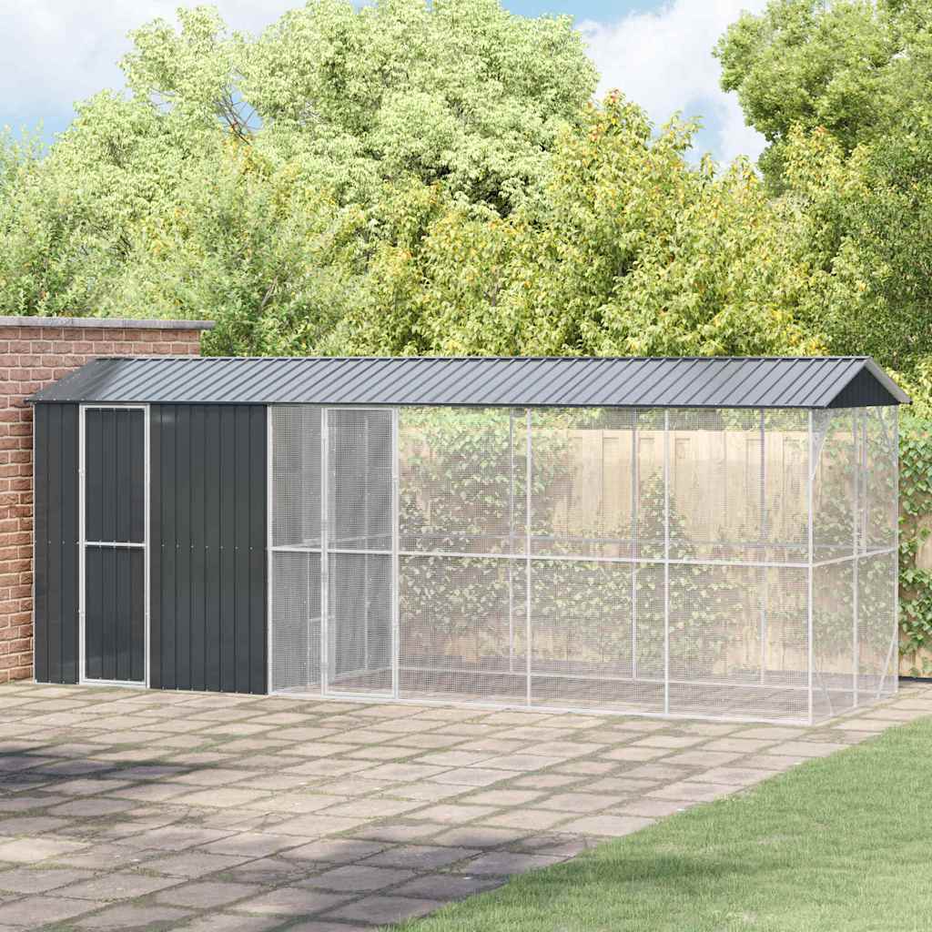 Vogelkäfig Anthrazit 645 x 208 x 247 cm Verzinkter Stahl