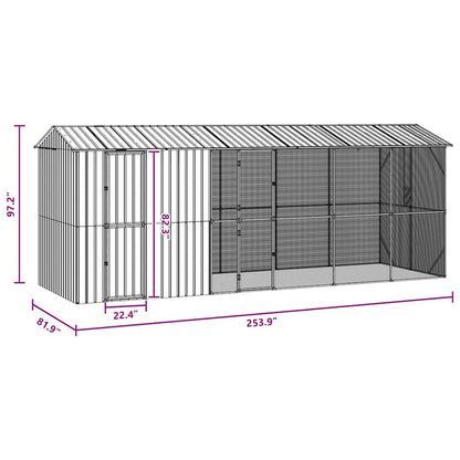Vogelkäfig Anthrazit 645 x 208 x 247 cm Verzinkter Stahl