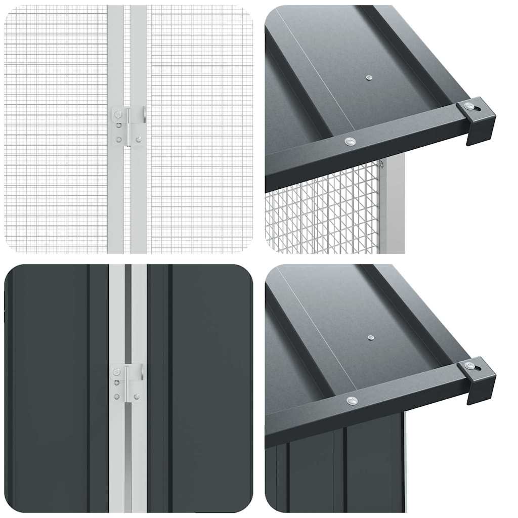 Vogelkäfig Anthrazit 860 x 208 x 247 cm Verzinkter Stahl
