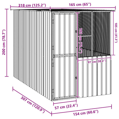Vogelkäfig Anthrazit 315 x 167 x 200 cm Verzinkter Stahl
