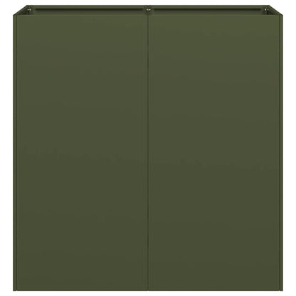 Pflanzkübel Olivgrün 80x40x80 cm Kaltgewalzter Stahl