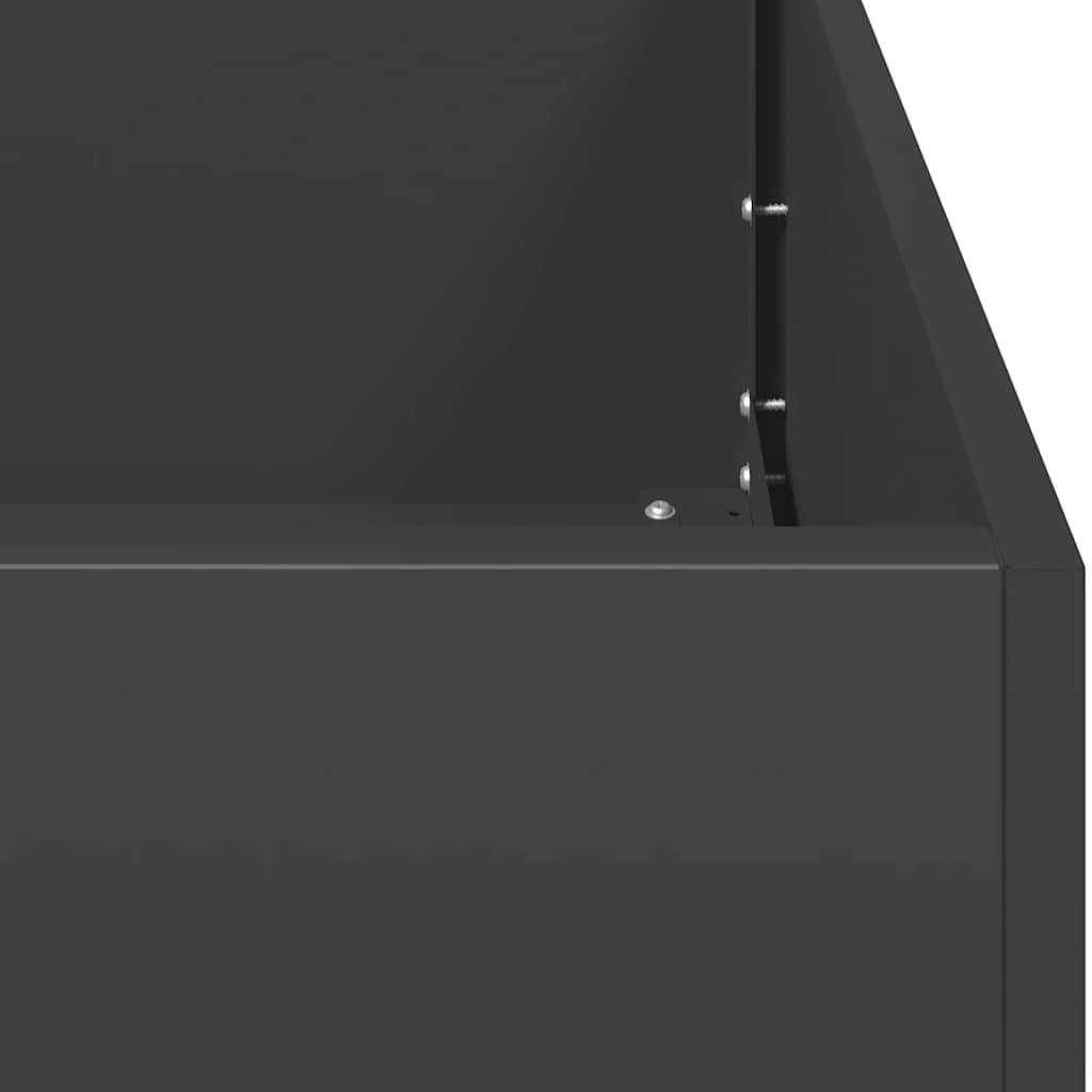 Pflanzkübel Schwarz 120x80x40 cm Stahl