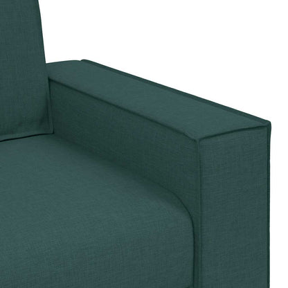 2-teiliges Sofa-Set mit Kissen, dunkelgrüner Stoff