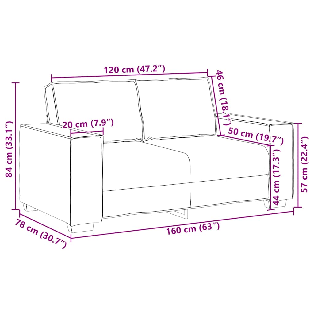 2-teiliges Sofa-Set mit Kissen, wolkengrauer Stoff