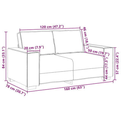 2-teiliges Sofa-Set mit Kissen, wolkengrauer Stoff