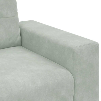 2-teiliges Sofa-Set mit Kissen, hellgrauer Samt