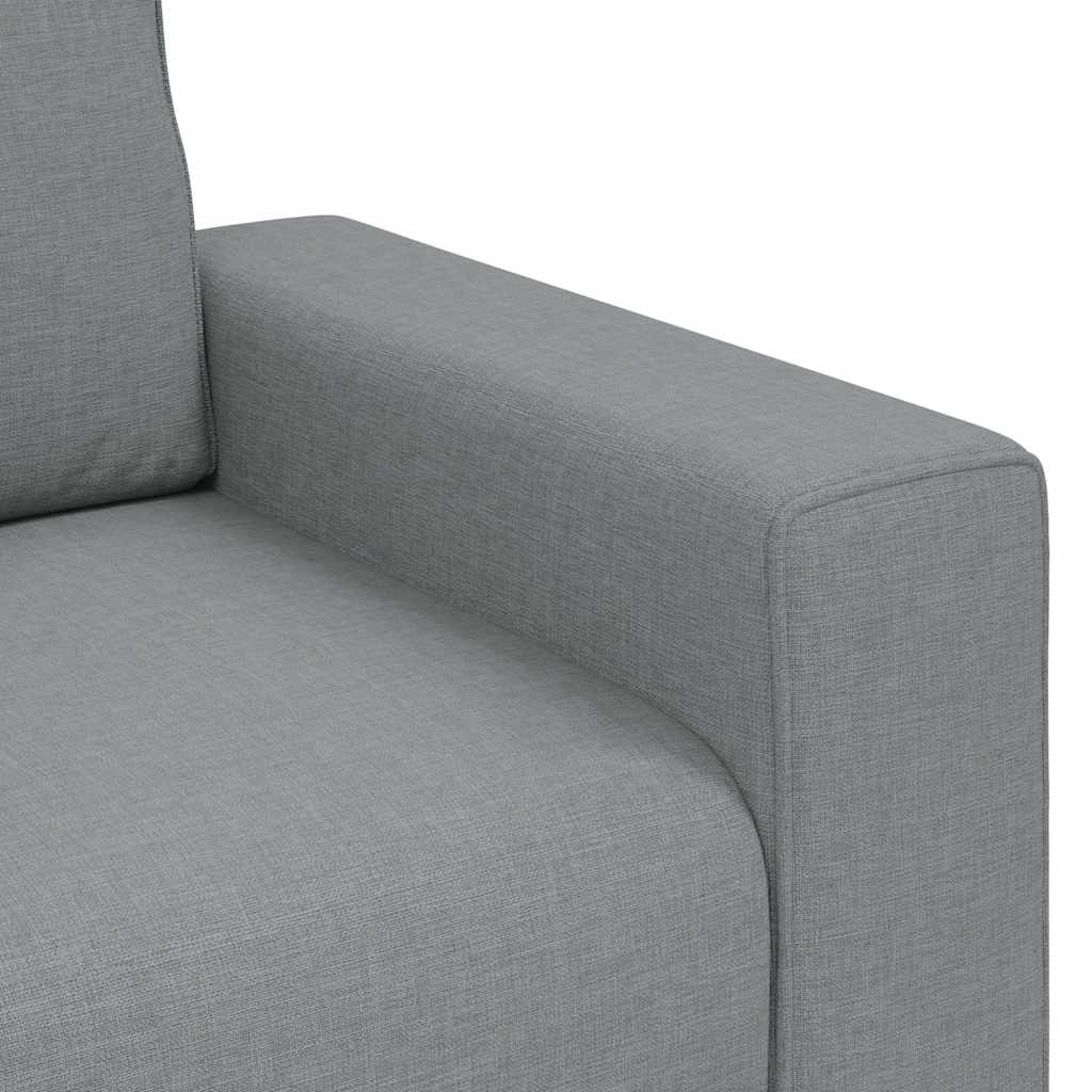 2-tlg. Sofagarnitur mit Kissen Hellgrau Stoff