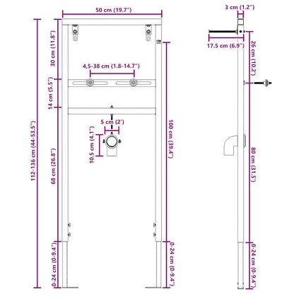 Badezimmer Wandstütze Blau 50 x 17.5 x 136 cm Stahl