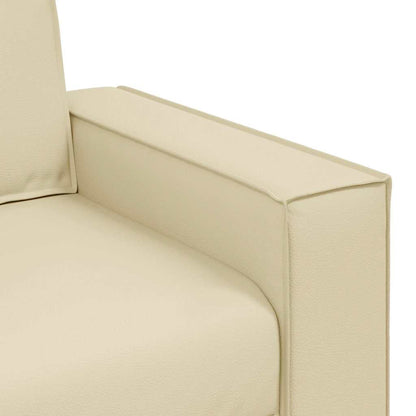 Sofa Sessel 59 cm mit Kissen Creme Kunstleder