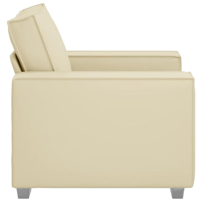 Sofa Sessel 59 cm mit Kissen Creme Kunstleder