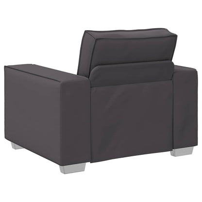 Sofa Sessel 59 cm mit Kissen Grau Kunstleder