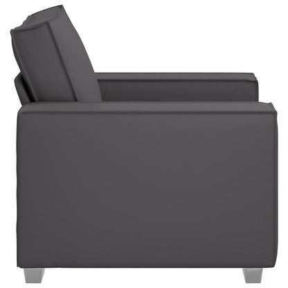 Sofa Sessel 59 cm mit Kissen Grau Kunstleder