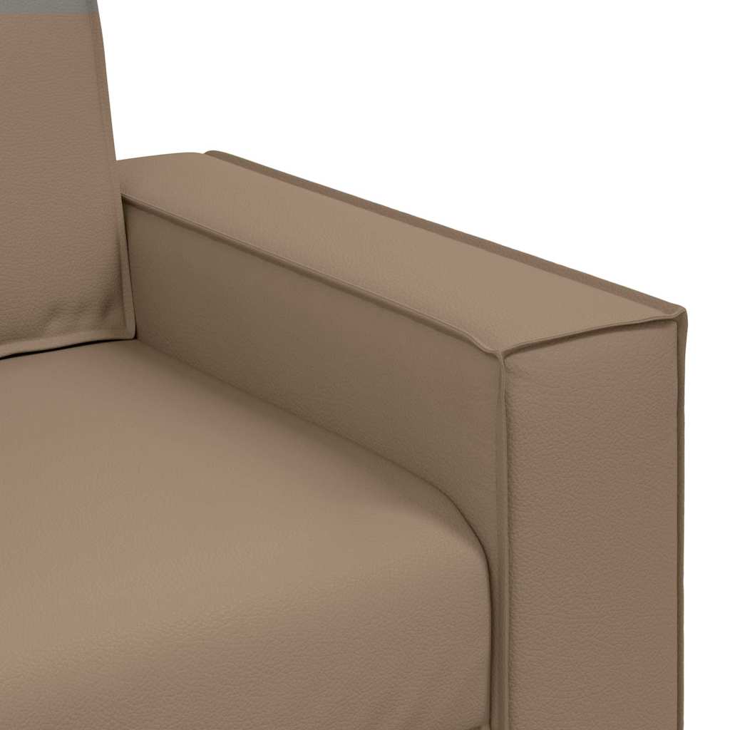 Sofa Sessel 59 cm mit Kissen Cappuccino Kunstleder