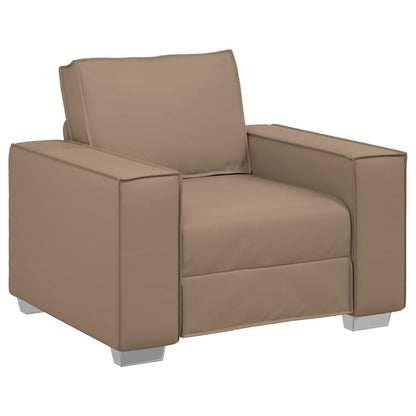 Sofa Sessel 59 cm mit Kissen Cappuccino Kunstleder