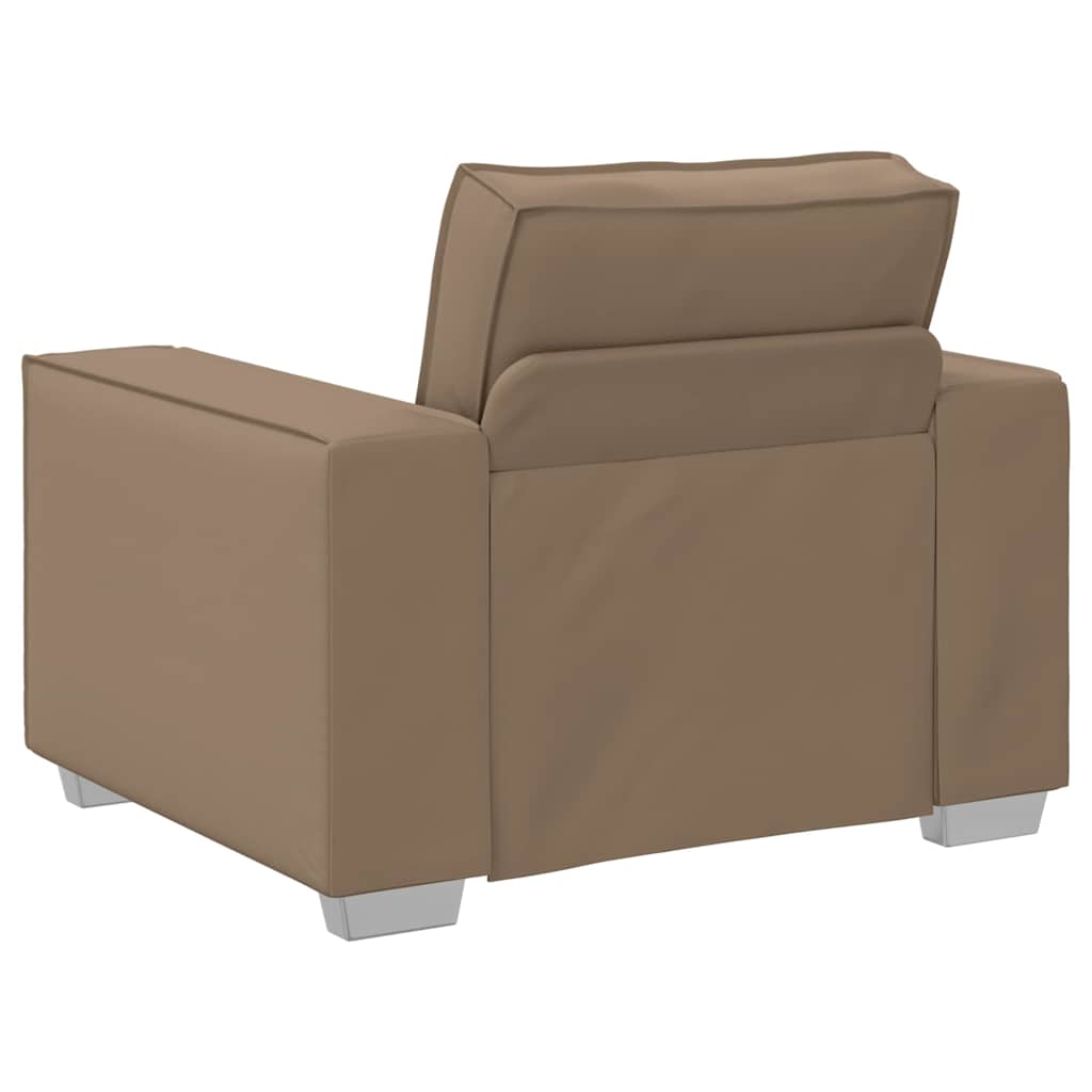Sofa Sessel 59 cm mit Kissen Cappuccino Kunstleder