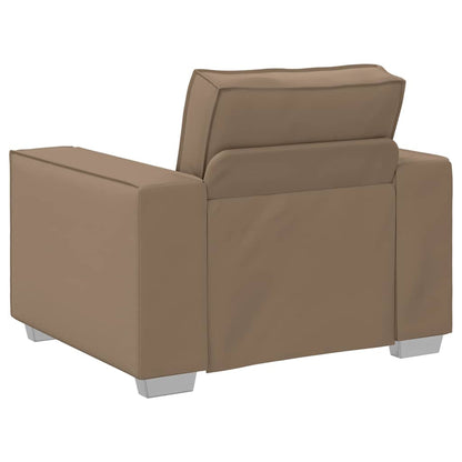 Sofa Sessel 59 cm mit Kissen Cappuccino Kunstleder