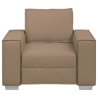 Sofa Sessel 59 cm mit Kissen Cappuccino Kunstleder