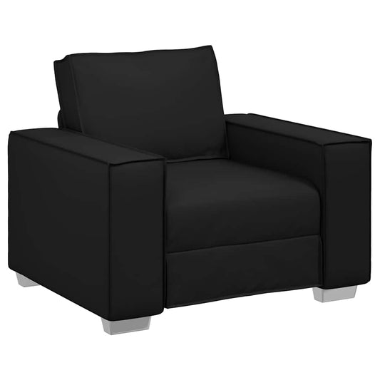 Sofa Sessel 59 cm mit Kissen Schwarz Kunstleder