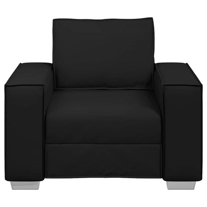 Sofa Sessel 59 cm mit Kissen Schwarz Kunstleder