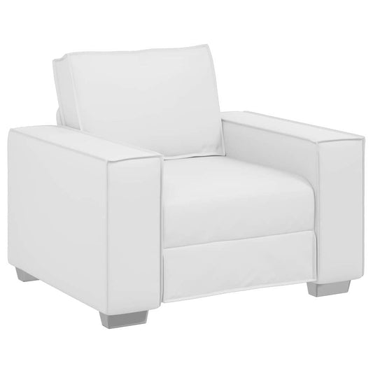 Sofa Sessel 59 cm mit Kissen Weiß Kunstleder
