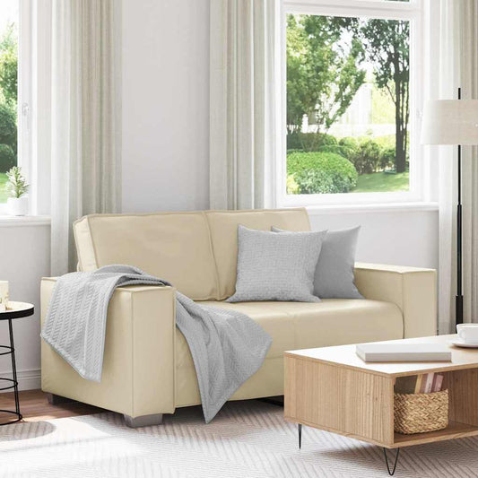 Sofasessel mit Kissen Creme 160 x 78 x 84 cm Kunstleder
