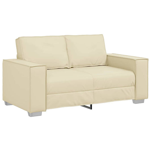 Sofasessel mit Kissen Creme 160 x 78 x 84 cm Kunstleder