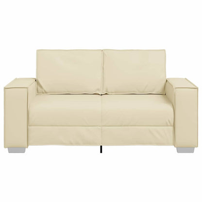 Sofasessel mit Kissen Creme 160 x 78 x 84 cm Kunstleder