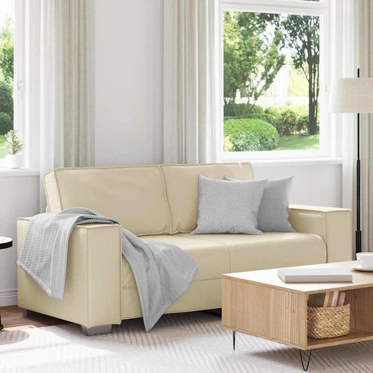 Sofasessel mit Kissen Creme 180 x 78 x 84 cm Kunstleder