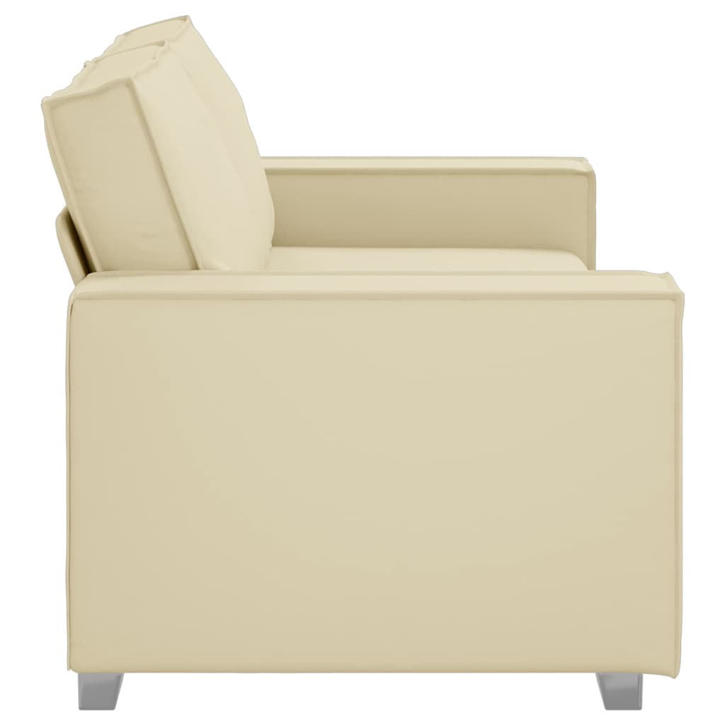 Sofasessel mit Kissen Creme 180 x 78 x 84 cm Kunstleder