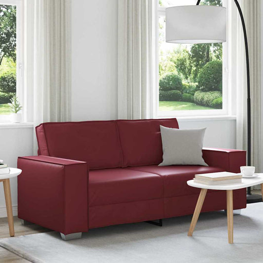 Sofasessel mit Kissen Weinrot 180 x 78 x 84 cm Kunstleder