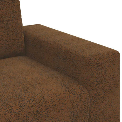 Sofa Stuhl mit Kissen Braun Kunstleder & Holz