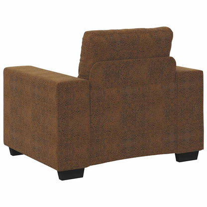 Sofa Stuhl mit Kissen Braun Kunstleder & Holz