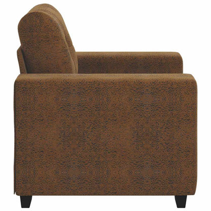 Sofa Stuhl mit Kissen Braun Kunstleder & Holz
