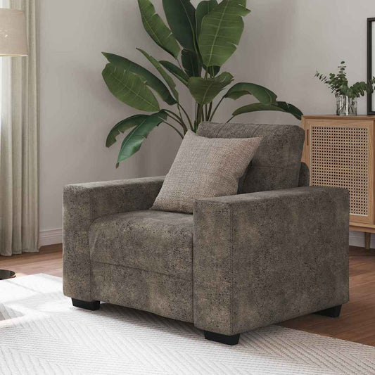 Sofa Stuhl mit Kissen Dunkelgrau Kunstleder
