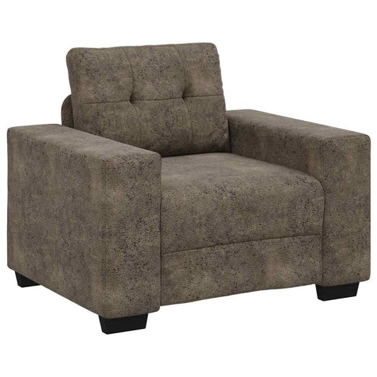 Sofa Stuhl mit Kissen Dunkelgrau Kunstleder