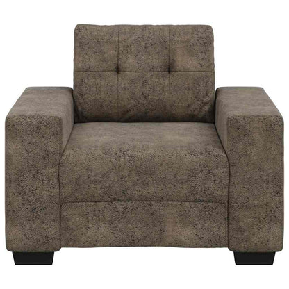 Sofa Stuhl mit Kissen Dunkelgrau Kunstleder