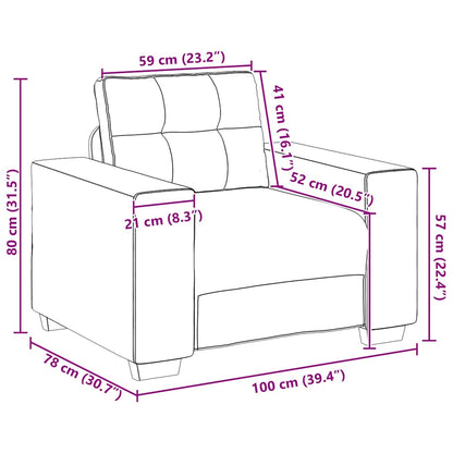 Sofa Stuhl mit Kissen Dunkelgrau Kunstleder